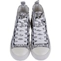 Black And White Tribal Print Pattern Women s Mid-Top Canvas Sneakers View1