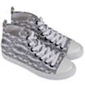 Black And White Tribal Print Pattern Women s Mid-Top Canvas Sneakers View3