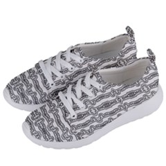 Black And White Tribal Print Pattern Women s Lightweight Sports Shoes by dflcprintsclothing