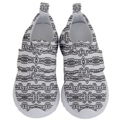 Black And White Tribal Print Pattern Kids  Velcro No Lace Shoes by dflcprintsclothing