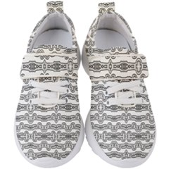 Black And White Tribal Print Pattern Kids  Velcro Strap Shoes by dflcprintsclothing