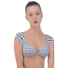 Black And White Tribal Print Pattern Cap Sleeve Ring Bikini Top by dflcprintsclothing