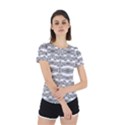 Black And White Tribal Print Pattern Back Cut Out Sport Tee View2