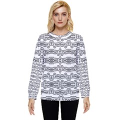 Black And White Tribal Print Pattern Hidden Pocket Sweatshirt by dflcprintsclothing