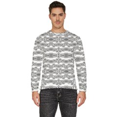 Black And White Tribal Print Pattern Men s Fleece Sweatshirt by dflcprintsclothing