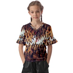 Art Installation Science Museum London Kids  V-neck Horn Sleeve Blouse by artworkshop