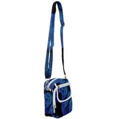 Abstract Blue Background Shoulder Strap Belt Bag