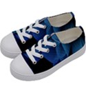 Abstract Blue Background Kids  Low Top Canvas Sneakers View2