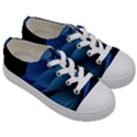 Abstract Blue Background Kids  Low Top Canvas Sneakers View3