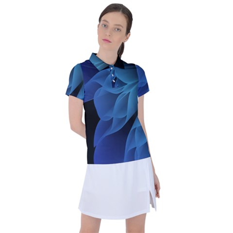 Abstract Blue Background Women s Polo Tee by artworkshop