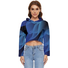 Abstract Blue Background Women s Lightweight Cropped Hoodie by artworkshop