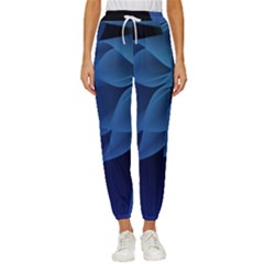 Abstract Blue Background Cropped Drawstring Pants by artworkshop