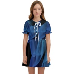 Abstract Blue Background Kids  Sweet Collar Dress by artworkshop