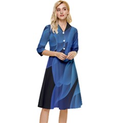 Abstract Blue Background Classy Knee Length Dress by artworkshop