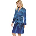 Abstract Blue Background Long Sleeve Velour Robe View2