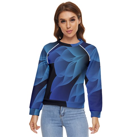 Abstract Blue Background Women s Long Sleeve Raglan Tee by artworkshop