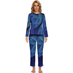 Abstract Blue Background Womens  Long Sleeve Lightweight Pajamas Set