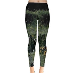 Astronaut Lying In Flowers Fantasy Leggings  by artworkshop