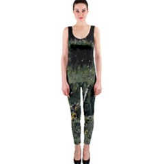 Astronaut Lying In Flowers Fantasy One Piece Catsuit by artworkshop