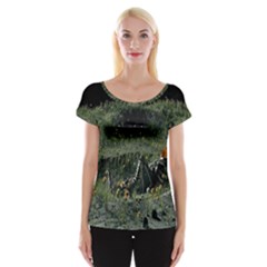 Astronaut Lying In Flowers Fantasy Cap Sleeve Top by artworkshop