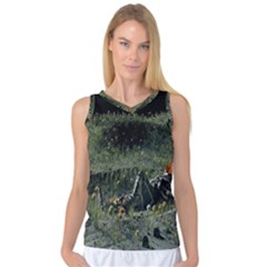 Astronaut Lying In Flowers Fantasy Women s Basketball Tank Top by artworkshop