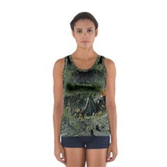 Astronaut Lying In Flowers Fantasy Sport Tank Top  by artworkshop