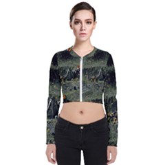 Astronaut Lying In Flowers Fantasy Long Sleeve Zip Up Bomber Jacket by artworkshop