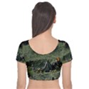 Astronaut Lying In Flowers Fantasy Velvet Short Sleeve Crop Top  View2