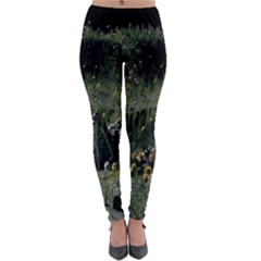 Astronaut Lying In Flowers Fantasy Lightweight Velour Leggings by artworkshop