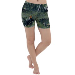 Astronaut Lying In Flowers Fantasy Lightweight Velour Yoga Shorts by artworkshop