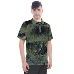 Astronaut Lying In Flowers Fantasy Men s Polo Tee by artworkshop