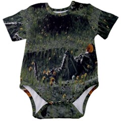 Astronaut Lying In Flowers Fantasy Baby Short Sleeve Bodysuit by artworkshop