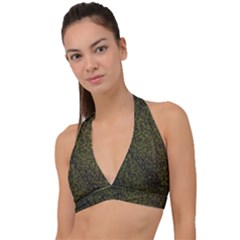 Green Grunge Background Halter Plunge Bikini Top by artworkshop