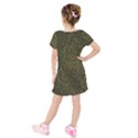 Green Grunge Background Kids  Short Sleeve Velvet Dress View2