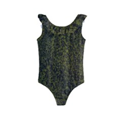 Green Grunge Background Kids  Frill Swimsuit by artworkshop