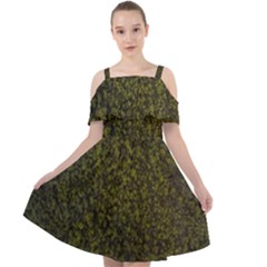 Green Grunge Background Cut Out Shoulders Chiffon Dress by artworkshop