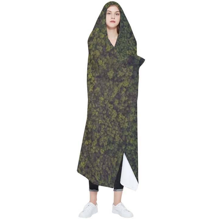 Green Grunge Background Wearable Blanket