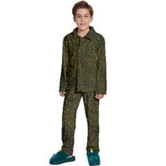 Green Grunge Background Kids  Long Sleeve Velvet Pajamas Set by artworkshop