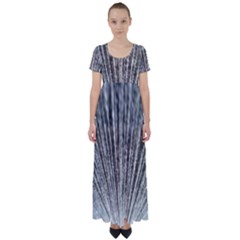 Light Cloud High Waist Short Sleeve Maxi Dress by artworkshop