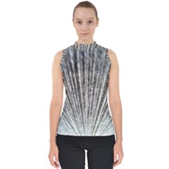 Light Cloud Mock Neck Shell Top by artworkshop