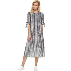 Light Cloud Bow Sleeve Chiffon Midi Dress by artworkshop