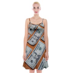 Money Pattern Spaghetti Strap Velvet Dress by artworkshop