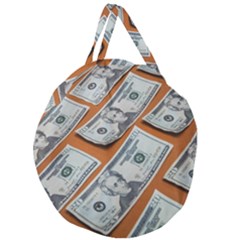 Money Pattern Giant Round Zipper Tote by artworkshop