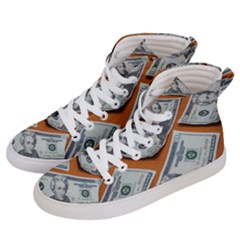 Money Pattern Men s Hi-top Skate Sneakers by artworkshop