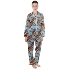 Money Pattern Women s Long Sleeve Satin Pajamas Set	 by artworkshop