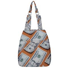 Money Pattern Center Zip Backpack by artworkshop