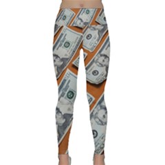 Money Pattern Lightweight Velour Classic Yoga Leggings