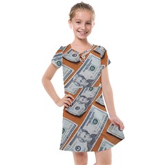 Money Pattern Kids  Cross Web Dress by artworkshop