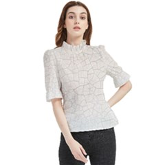 Pattern Abstrakwallpaper Frill Neck Blouse