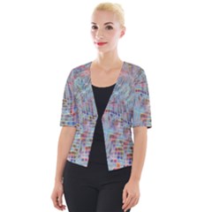 Pattern Texture Design Cropped Button Cardigan by artworkshop